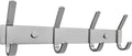 Coat Rack Wall Mount – Brushed Nickel 12 Inch Stainless Steel Hook Rail with 4 Heavy Duty Double Coat Hooks – Wall Mounted Co