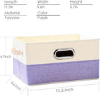 PRANDOM Fodable Storage Bins for Closet [3-pack] Decorative Fabric Storage Baskets Cubes with Leather/Metal Handles for Shelv