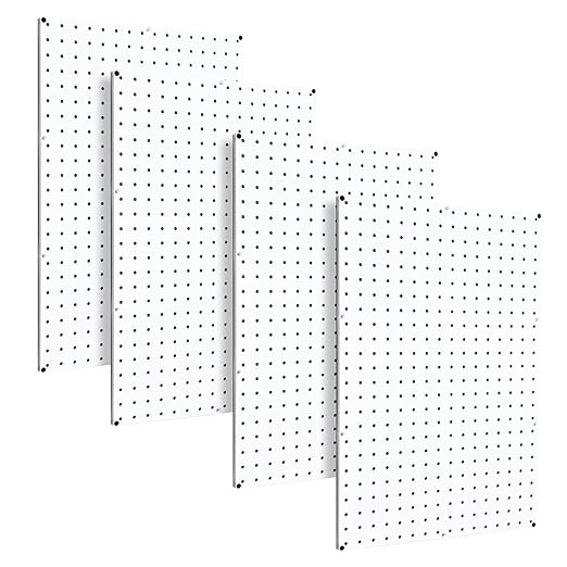 WallPeg Pegboard Kit - 4 Each 24"x16" White Pegbaord Panels - Made in The USA