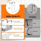 FYY Over The Door Hooks - 4 Pack Heavy Duty Dual-Hook Organizer Hanger with Non-Slip Rubber for Towels, Clothes, Hats & Bags 