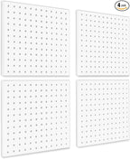 4Pcs Pegboard, Metal Peg Board, Pegboard Wall Organizer Panels Accessories, Mount Display Peg Board Kits for Walls Garage Cra