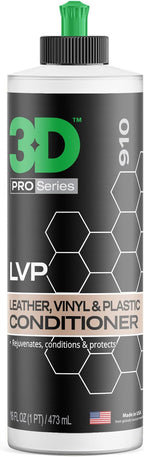3D Leather, Vinyl & Plastic Conditioner | Restores, Conditions & Protects Car Interiors | Non-Greasy UV Protection for Seats,