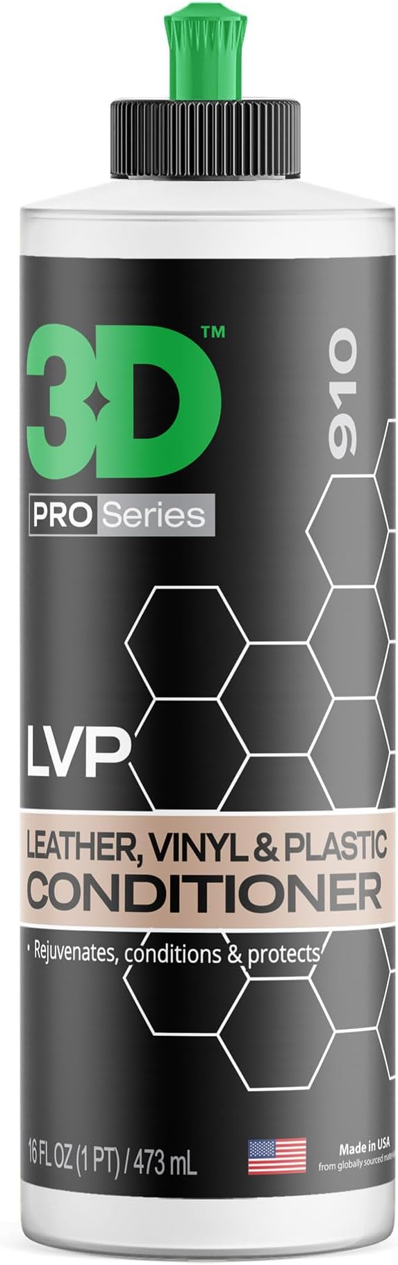3D Leather, Vinyl & Plastic Conditioner | Restores, Conditions & Protects Car Interiors | Non-Greasy UV Protection for Seats,