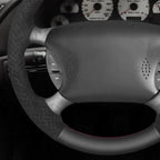 MEWANT Hand Sewn Steering Wheel Cover Wrap for Ford Mustang 1994-2004 Steering Wheel Accessories for Ford Mustang 1994-2004