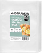 Avid Armor Vacuum Sealer Bags QUART PLUS Size 10"x13" 100 Pack for Food Saver and Seal A Meal Vac Sealers BPA Free Commercial