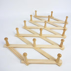 AMAPON Accordion Style Expandable Wall Wooden Coat Rack 16 Hooks (Pegs) Hang Hats Jackets Coffee Mug Purses Necklaces Towels 
