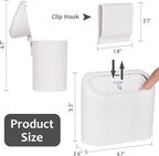 Accmor Car Trash Can with Lid, Vehicle Dustbin Garbage Organizer Holder with One Roll Bag, Mini Leakproof Storage Bin for Auto, SUV, Office (White)