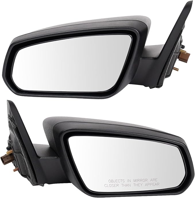 TRQ Driver and Passenger Side Power Mirror Set Textured Black Without Memory Compatible with 2010 Ford Mustang FO1320717 FO13
