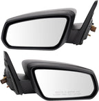TRQ Driver and Passenger Side Power Mirror Set Textured Black Without Memory Compatible with 2010 Ford Mustang FO1320717 FO13