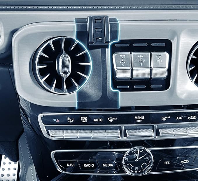 iJDMTOY Dashboard Direct Clip-On Mount Phone Gravity Holder Compatible with Mercedes 2019-up W463A G-Class G500 G550 G63 AMG (Won't Occupy Air Vent Opening)