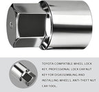 Wheel Lock Key Lug Nut Key Locking Lug Nut Removal Tool for Toyota Lexus Tacoma Senna, Security Nuts Socket Wrench Anti-Theft