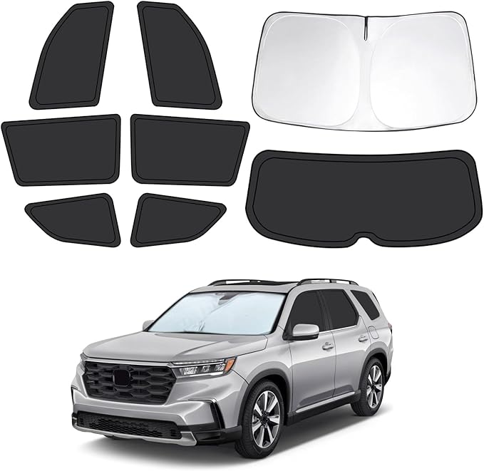 8pcs Car Window Shades for Honda Pilot 2016-2022, Full Car Window Covers for Privacy, Sunshades for Pilot Front Rear Windshield Side Windows to Block UV and Protect Privacy