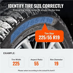 Diamond Mesh Automatic Tightening Snow Chains Anti-Slip Manganese Alloy Steel Traction Chains Fit for Snow & Icy Roads Car