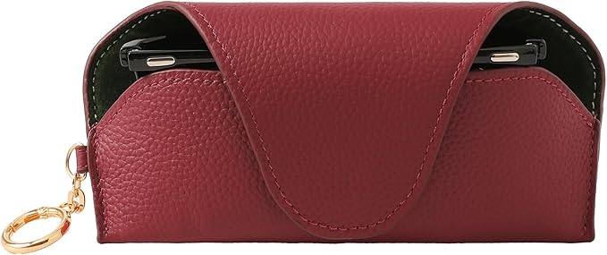 Magnetic Sunglass Holder for Car Visor, Travel Sunglasses Case with Clip for Purse, Eyeglasses Case
