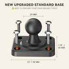 OHLPRO Car Tablet Holder - Heavy Duty Drill Base, Tablet Mount for Truck Compatible with iPad Samsung Tab 5"-13" Tablets and Phones, iPad Stand for Wall/Business/Vehicle/Desktop, etc.-4-inch Arm