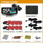 Car Parking Sensors Kit Reverse Parktronic System Auto Electronics Vehicle Backup Assistant Reverse 8 Sensor (Red)
