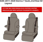 EKR Sienna Seat Covers for 2011-2020 Toyota Sienna XLE,Limited,Limited Premium,7 Seats,2nd Row Captain Seats W/Legrest,Seat C