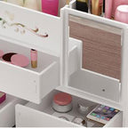 Makeup Organizer Box Makeup Organizer Cosmetic Storage Box, Make Up Organizer with Drawers Dressing Table Skincare Holder , V