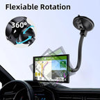 Suction Cup Mount for Carplay Screen with 11.8” Long Arm, 360° Adjustable Aluminum Alloy Arm Strength Windshield Dashboard Mount with 78mm Strong Adhesive Disk Replacement Holder for GPS Mount