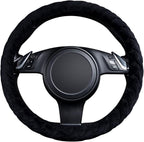 Flying Banner car Steering Wheel Cover Soft Velvet Warm Universal Size 15 inches SUV Truck Anti Slip Odorless Summer Winter (