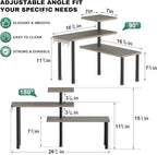 ZHWS Kitchen Countertop Organizer, Bathroom Counter Organizer, Adjustable 3 Tier Corner Shelf with 4 Metal Hooks for Counter 