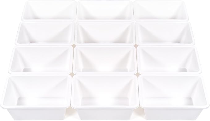 Humble Crew Toy Storage Bins for Kids, Set of 12, White, Small - Sturdy, Colorful Plastic Storage Bins for Classroom, Playroo