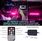 Xprite Upgraded 144LED RGB Interior Car Lights with Smart App Control/Wireless Remote Control, Music Sync Mode, DIY Mode and Multiple Scene Options, Universal for Cars Truck ATV UTV(4pcs)