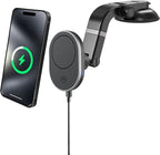 Wireless Car Charger Multi-Angle Adjustable Dashboard/Windshield Mount Smartphones, Magnetic Car Phone Holder, Fast Charging, Universal Dashboard Fit, Gifts for Mom