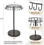 Mkono Necklace Holder Metal Jewelry Display Stand Necklace Organizer with 22 Hooks for Storage and Hanging Bracelet Keychain 