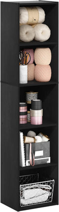 Furinno PASIR Book Shelf, 5-Tier Modern Bookshelf, Open Shelves Bookcase 9 x 12 x 52, Easy Assembly, for Living Room, Bedroom