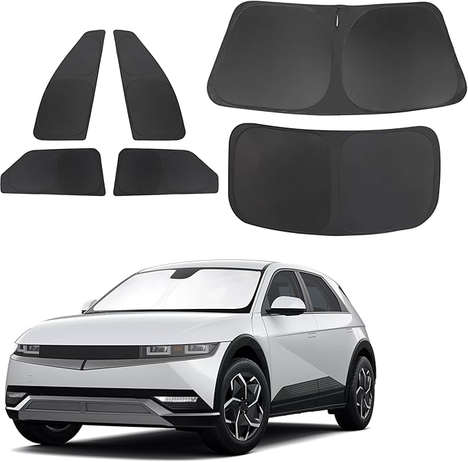 TINGLU Window Shades for Hyundai Ioniq 5 2022-2025 2026 Accessorie Car Side Full Windows Rear Triangular Windshield Sun Shade Sun UV Rays & Privacy Protection for Camping,Napping,and Relaxing 6PCS
