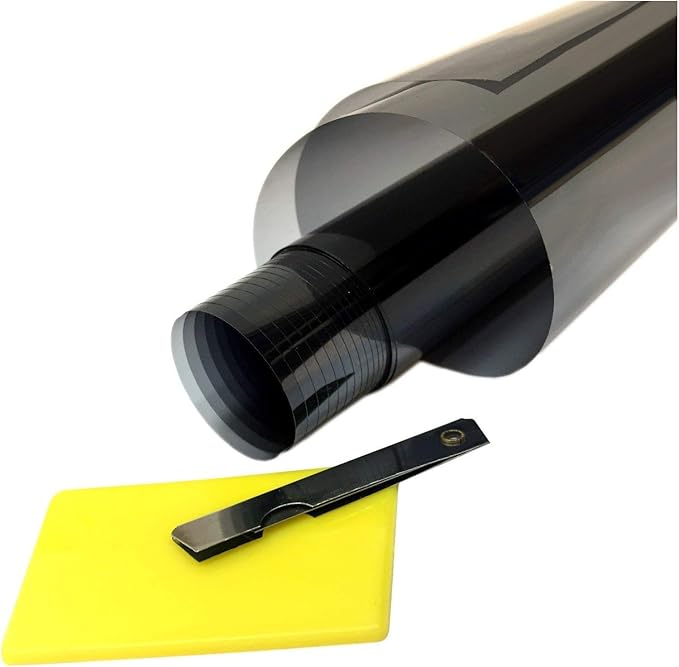 20" Inchx20'Ft (20inc x 240inc)% 20 Black 2Ply Window Tint Film for Car House Office, Heat Blocks Adhesive Scratch Resistant Privacy Sunlight Blackout