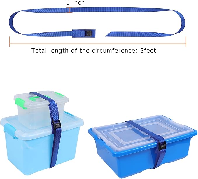 Ayaport Lashing Straps with Buckles Adjustable Cam Buckle Tie Down Cinch Strap for Packing Blue