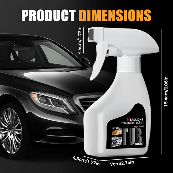 2026 Automotive Headlamp Restoration Fluid Kit, Car Headlight Cleaner and Restorer Coating Spray Kit, Headlight Restoration K