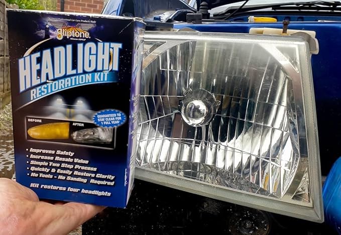 Gliptone Headlight Restoration Kit, No Sanding or Tools Required, Restores Yellowed and Cloudy Headlights, Improves Night Vis