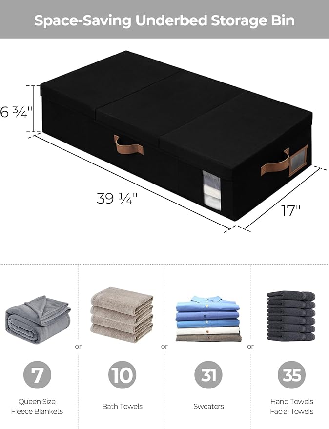 StorageWorks Underbed Storage Bins with Under Bed Storage with Lid