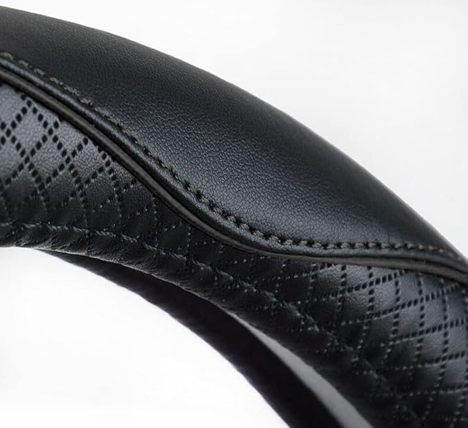 Rueesh Microfiber Leather Steering Wheel Cover Anti-Slip Matte Finish Auto Car Wheel Cover Universal 15 Inch Wheel Cover for 