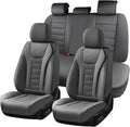 Coverado Car Seat Covers Full Set, Seat Covers for Cars, Front Seat Covers and Back Seat Cover Waterproof Leather Automotive 