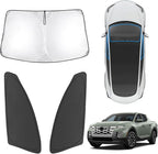 Karltys 3PCS Windshield Sun Shade for 2022-2025 Hyundai Santa Cruz, 210T Thickened Front and Side Window Sunshade Cover Custom Fit Santa Cruz, Foldable Sun Visor UV Blocker Keeps Your Car Cool