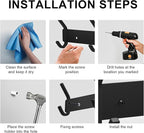 VAEHOLD Wall Hooks for Hanging, Black Coat Rack Wall Mount with 6 Coat Hooks, Towel Hanger, Hat Hooks, Robes Hook in Bathroom