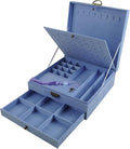 Women Jewelry Box Lockable 3 Layers Large Jewelry Organizer Storage Case for Earrings Necklaces Rings Bracelets,Green Display