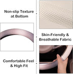Steering Wheel Cover, Gray White Leather Steering Wheel Cover 14.5-15 Inch Non-Slip Breathable Microfiber Car Steering Wheel 
