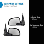 TRQ 2 Piece Driver and Passenger Side Mirror Assembly Set Manual Adjustment No Heat No Memory Chrome Compatible with 1999-200