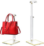 2Pcs Purse Display Stands, Height Adjustable10"-16"+14"-24", Acrylic Handbag Stands for Display, Clear Holder for Purse Eveni