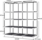 Portable Closet, 51 Inch Wardrobe Closet for Hanging Clothes with 2 Hanging Rods, 8 Storage Organizer Shelves for Bedroom, Du