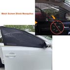 2Pack Front Car Window Screen Mesh Cover up to 40", Sunshade Anti-UV Rays, Privacy Shade Car Camping Net for Ventilation
