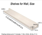 Radiator Cover Shelf, Long White Floating Shelves Wood Shelving Wall Mounted for Living Room Bedroom Kitchen Bathroom Office 