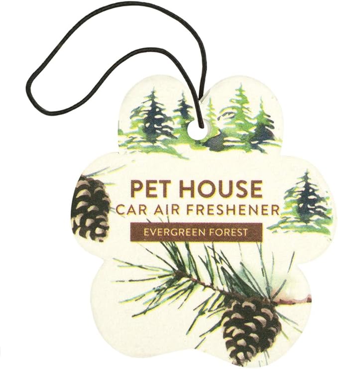 One Fur All Pet House & Car Freshener - Evergreen Forest Pack of 4 - Non-Toxic Pet-Friendly Hanging Odor Eliminator For Small