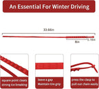 Universal Anti-Skid Snow Tire Chains for Cars SUV Trucks - Adjustable 14-19 Inch Emergency Winter Traction Tire Chains, Easy 