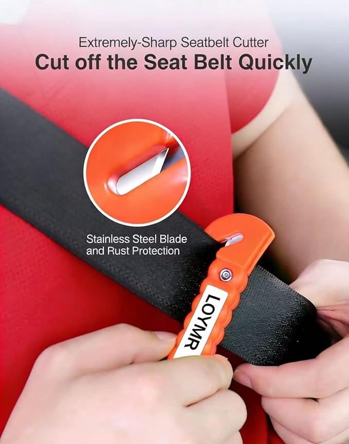 6Pcs 2-in-1 for Emergency Escape Hammer Seat Belt Cutter,Auto Car Safety Hammer with Window Glass Breaker，Escape Tool for Car